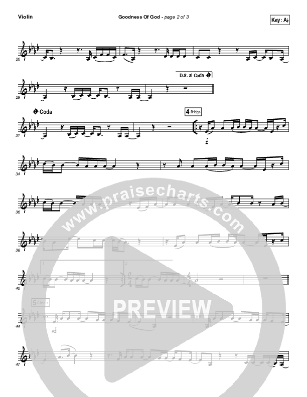 Goodness Of God (Instrument Solo) Violin Solo (Bethel Music / Jenn Johnson)