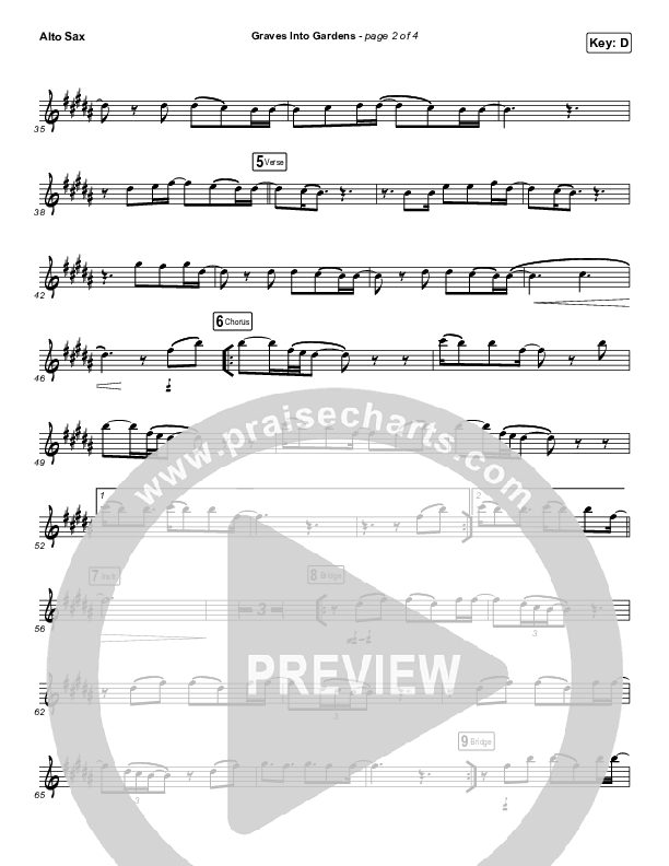 Graves Into Gardens (Instrument Solo) Alto Sax Solo (Elevation Worship / Brandon Lake)