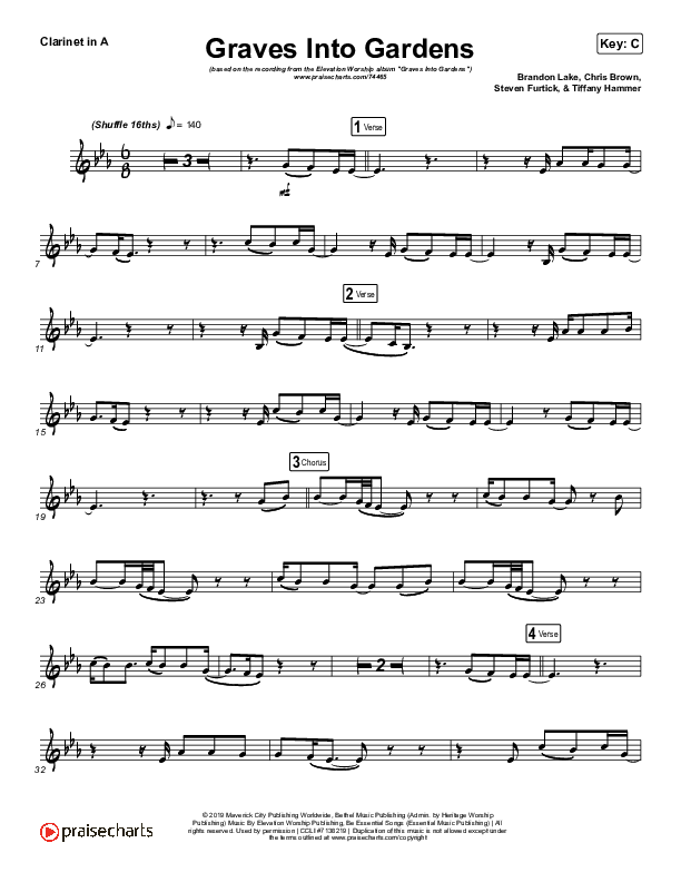 Graves Into Gardens (Instrument Solo) Clarinet Solo (Elevation Worship / Brandon Lake)