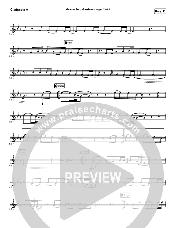 Graves Into Gardens (Instrument Solo) Clarinet Solo (Elevation Worship / Brandon Lake)