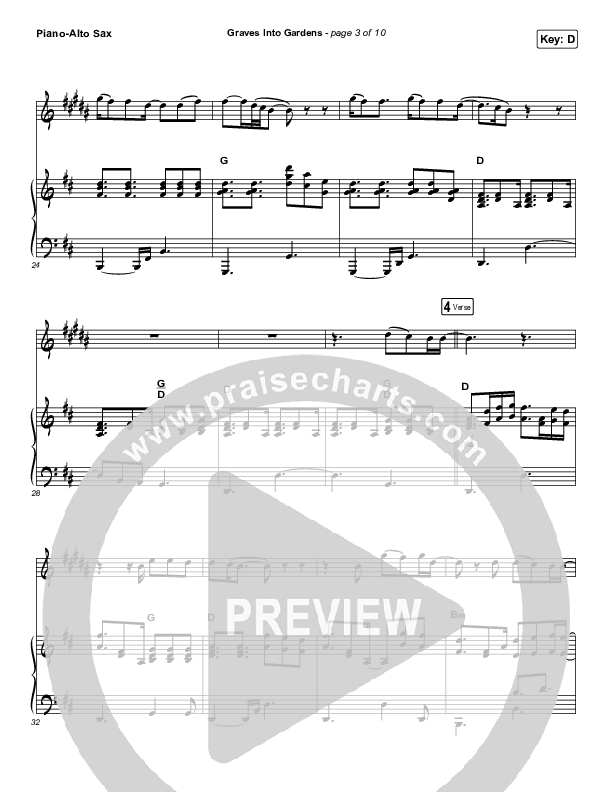 Graves Into Gardens (Instrument Solo) Alto Sax & Piano (Elevation Worship / Brandon Lake)