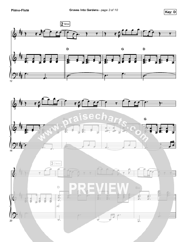 Graves Into Gardens (Instrument Solo) Piano/Flute (Elevation Worship / Brandon Lake)