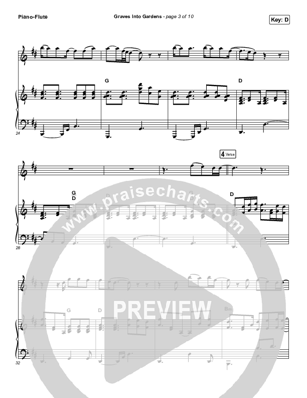 Graves Into Gardens (Instrument Solo) Piano/Flute (Elevation Worship / Brandon Lake)