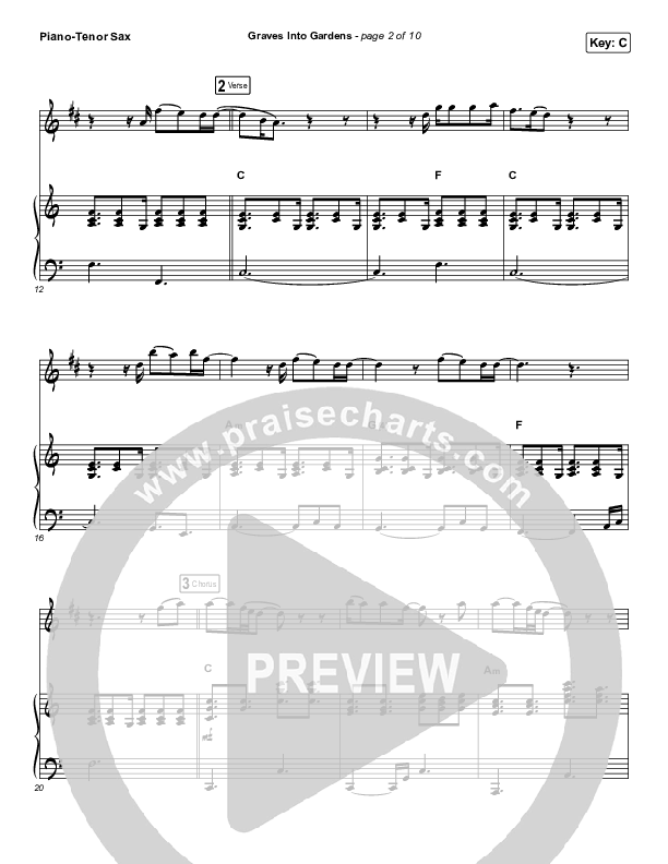 Graves Into Gardens (Instrument Solo) Piano/Tenor Sax (Elevation Worship / Brandon Lake)