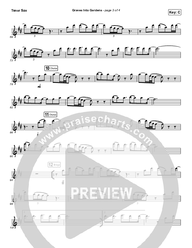 Graves Into Gardens (Instrument Solo) Tenor Sax Solo (Elevation Worship / Brandon Lake)