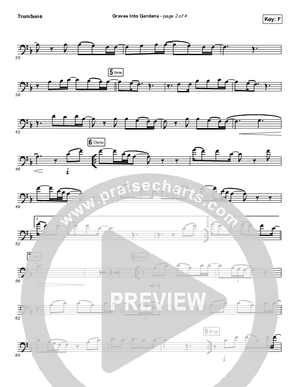 Graves Into Gardens (Instrument Solo) Trombone Solo (Elevation Worship / Brandon Lake)