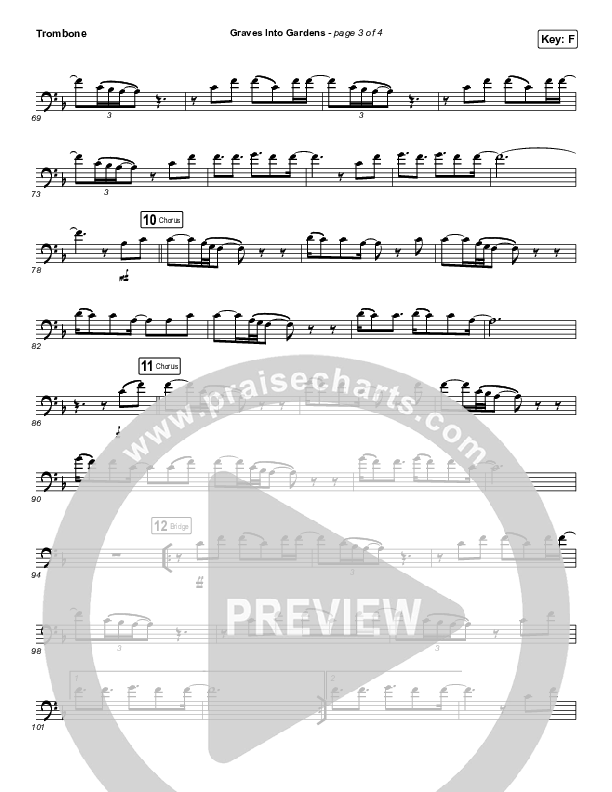 Graves Into Gardens (Instrument Solo) Trombone Solo (Elevation Worship / Brandon Lake)