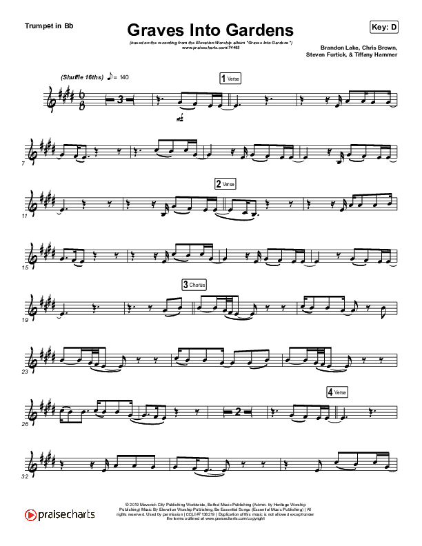 Graves Into Gardens (Instrument Solo) Trumpet Solo (Elevation Worship / Brandon Lake)
