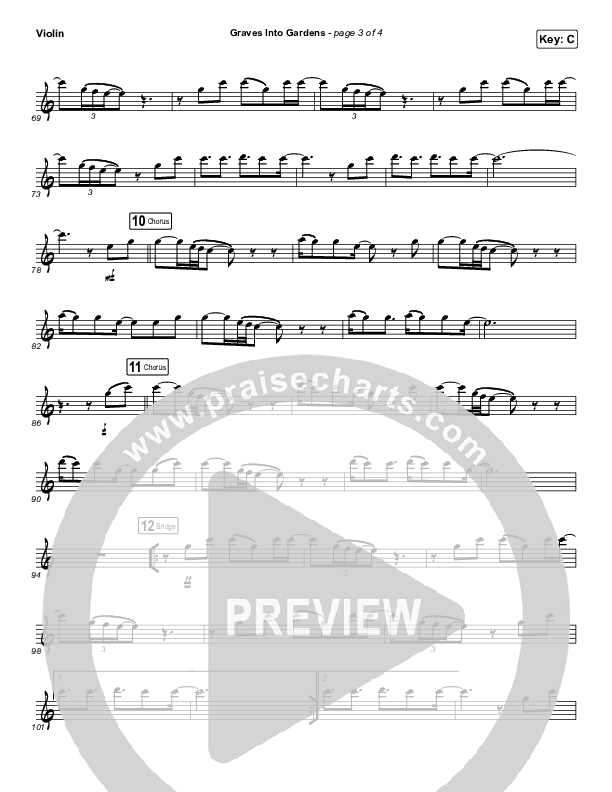 Graves Into Gardens (Instrument Solo) Violin Solo (Elevation Worship / Brandon Lake)