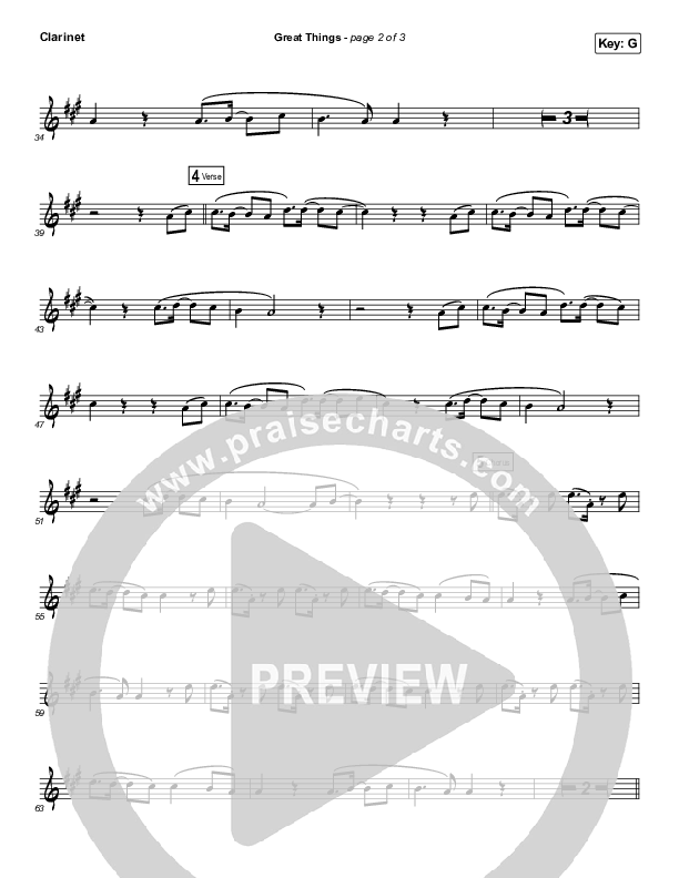 Great Things (Instrument Solo) Clarinet Solo (Phil Wickham)