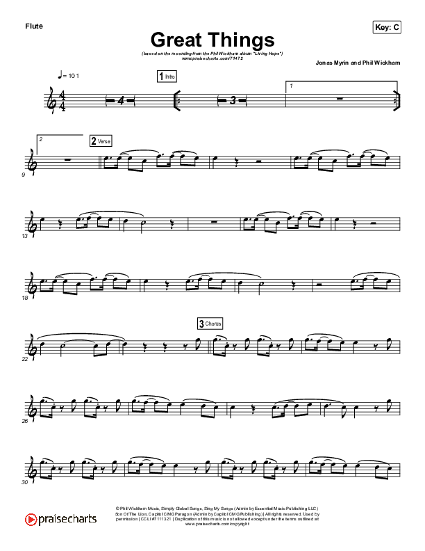 Great Things (Instrument Solo) Flute Solo (Phil Wickham)
