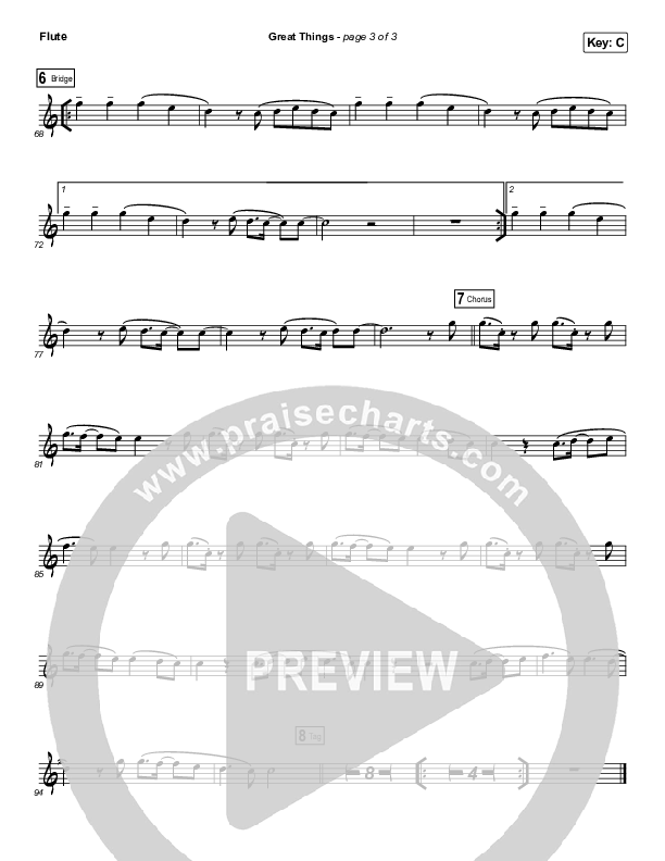 Great Things (Instrument Solo) Flute Solo (Phil Wickham)