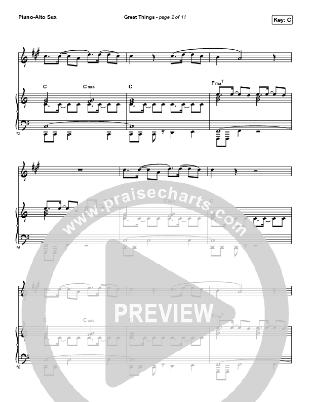 Great Things (Instrument Solo) Piano/Alto Sax (Phil Wickham)