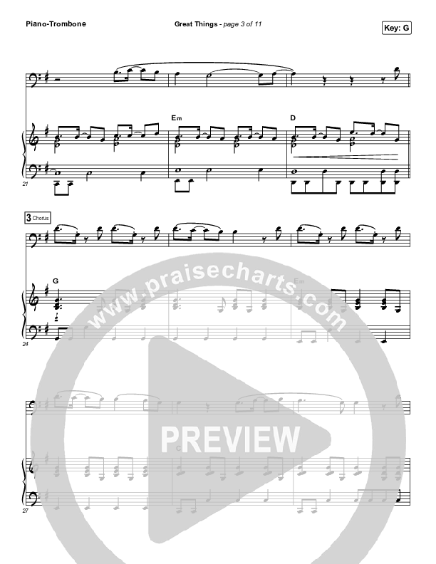 Great Things (Instrument Solo) Piano/Trombone (Phil Wickham)