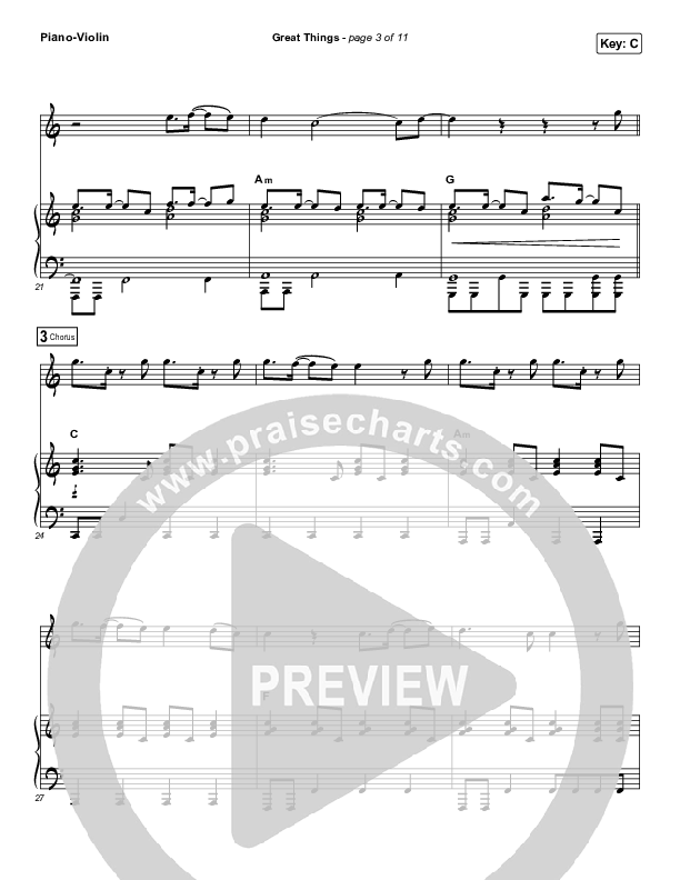 Great Things (Instrument Solo) Piano/Violin (Phil Wickham)