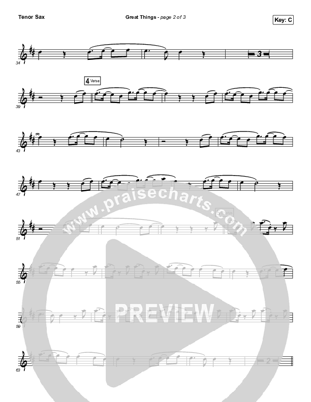 Great Things (Instrument Solo) Tenor Sax Solo (Phil Wickham)