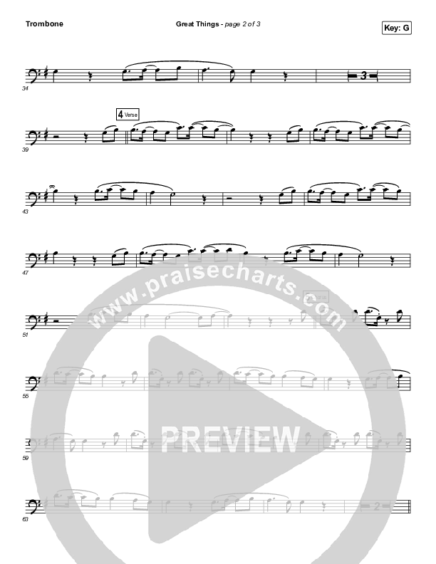 Great Things (Instrument Solo) Trombone Solo (Phil Wickham)