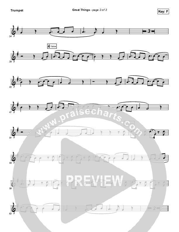 Great Things (Instrument Solo) Trumpet Solo (Phil Wickham)