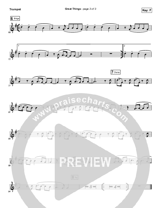 Great Things (Instrument Solo) Trumpet Solo (Phil Wickham)