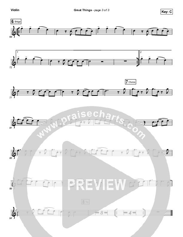 Great Things (Instrument Solo) Violin Solo (Phil Wickham)