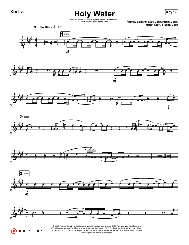 Holy Water (Instrument Solo) Clarinet Solo (We The Kingdom)