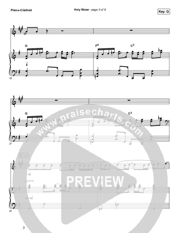 Holy Water (Instrument Solo) Piano/Clarinet (We The Kingdom)