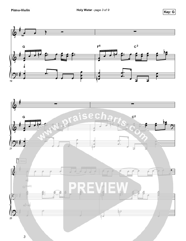 Holy Water (Instrument Solo) Piano/Violin (We The Kingdom)