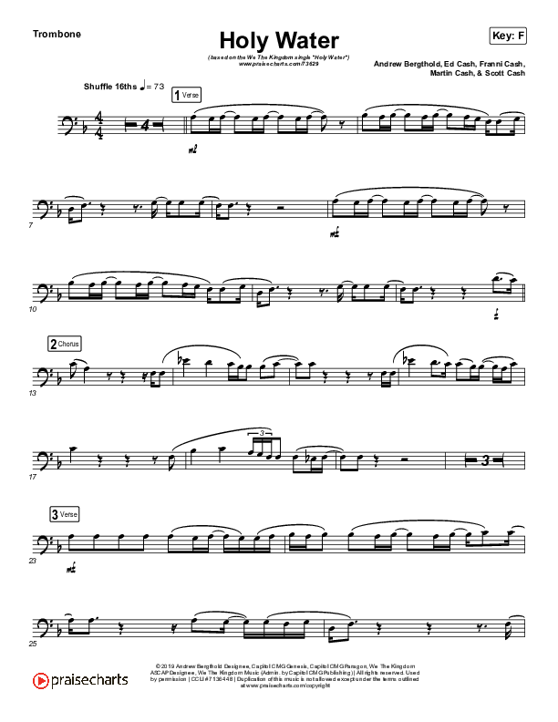 Holy Water (Instrument Solo) Trombone Solo (We The Kingdom)