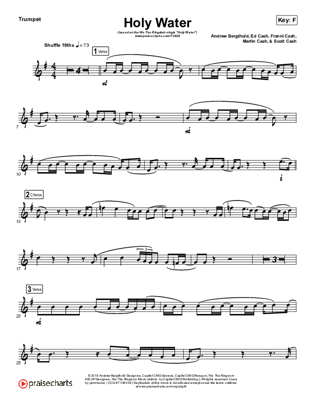Holy Water (Instrument Solo) Trumpet Solo (We The Kingdom)