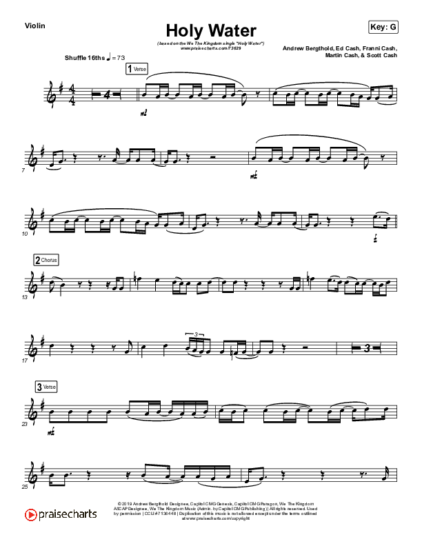 Holy Water (Instrument Solo) Violin Solo (We The Kingdom)