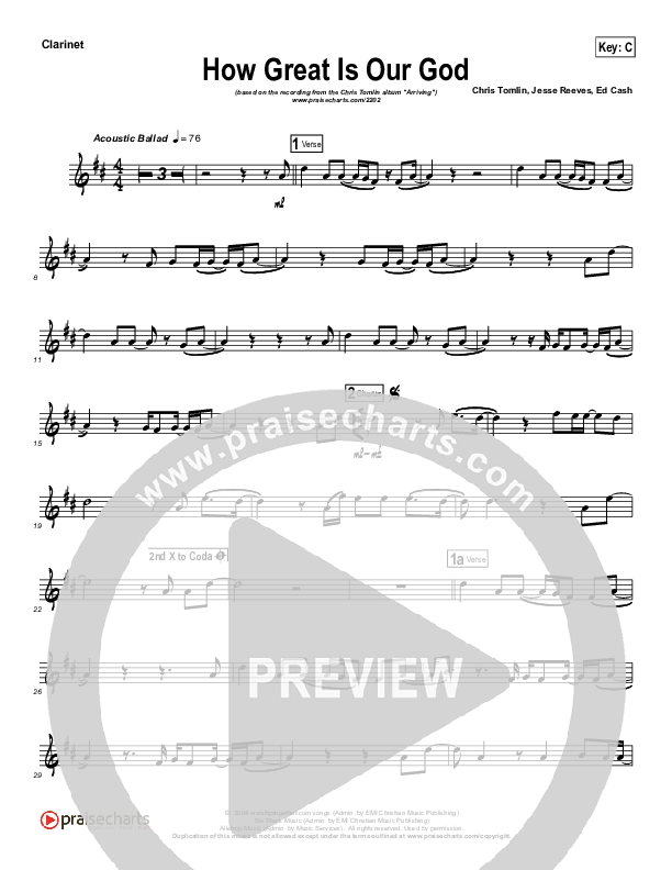 How Great Is Our God (Instrument Solo) Clarinet Solo (Chris Tomlin)