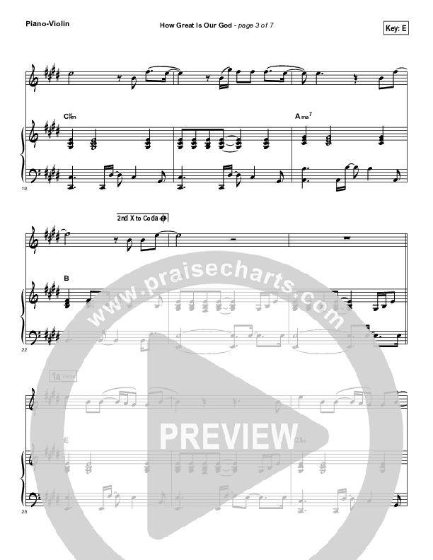 How Great Is Our God (Instrument Solo) Piano/Violin (Chris Tomlin)