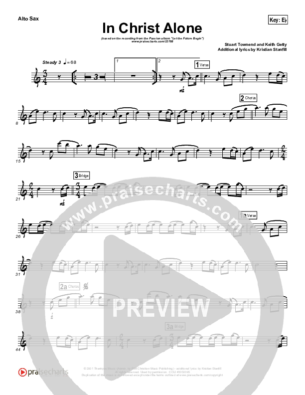 In Christ Alone (Instrument Solo) Alto Sax Solo (Kristian Stanfill / Passion)
