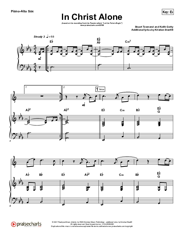 In Christ Alone (Instrument Solo) Alto Sax & Piano (Kristian Stanfill / Passion)