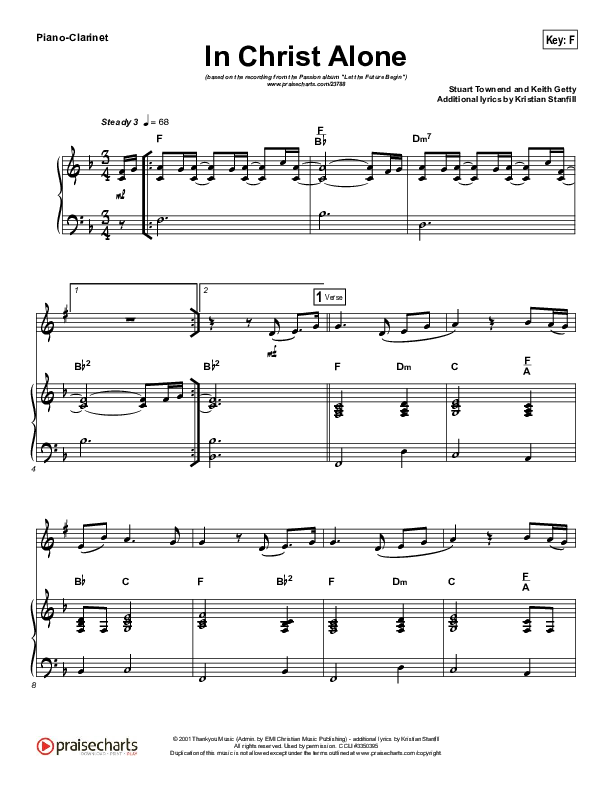 In Christ Alone (Instrument Solo) Piano/Clarinet (Kristian Stanfill / Passion)