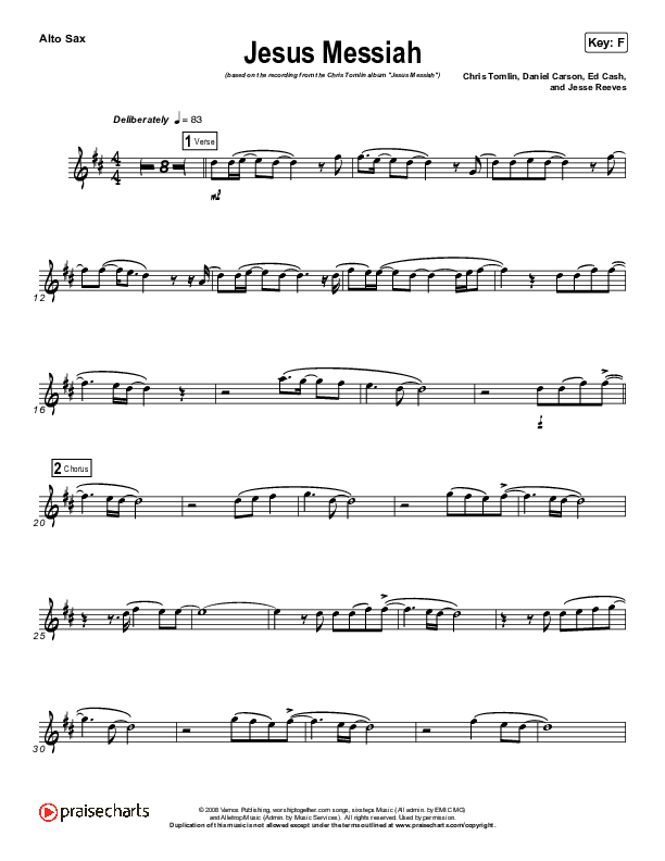 Jesus Messiah (Instrument Solo) Alto Sax Solo (Chris Tomlin)