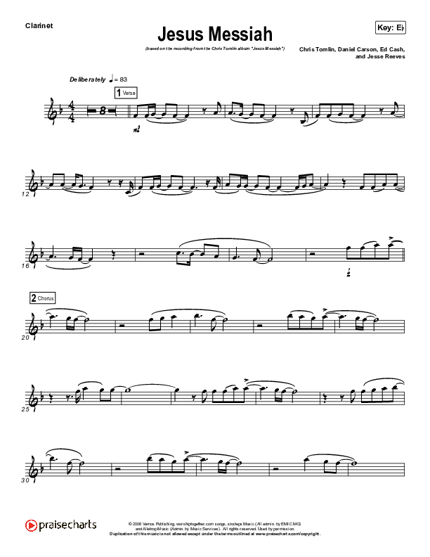 Jesus Messiah (Instrument Solo) Clarinet Solo (Chris Tomlin)