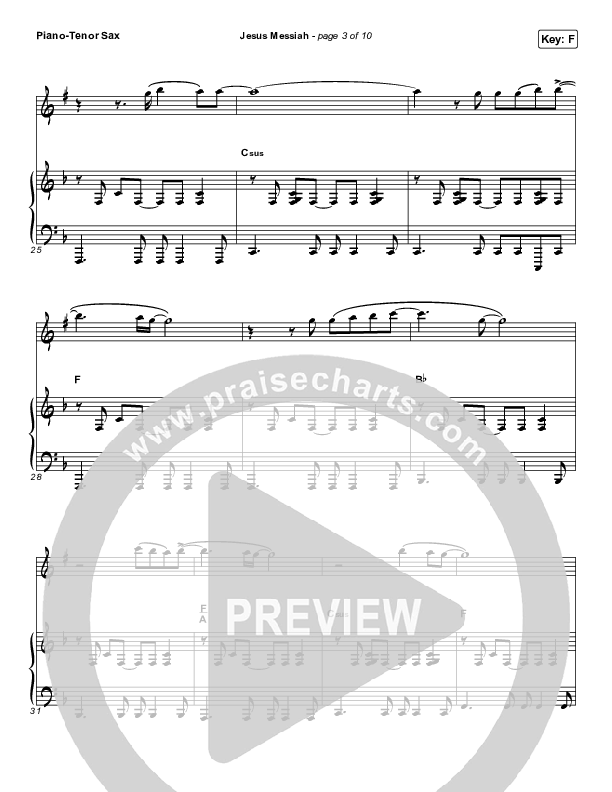 Jesus Messiah (Instrument Solo) Tenor Sax & Piano (Chris Tomlin)