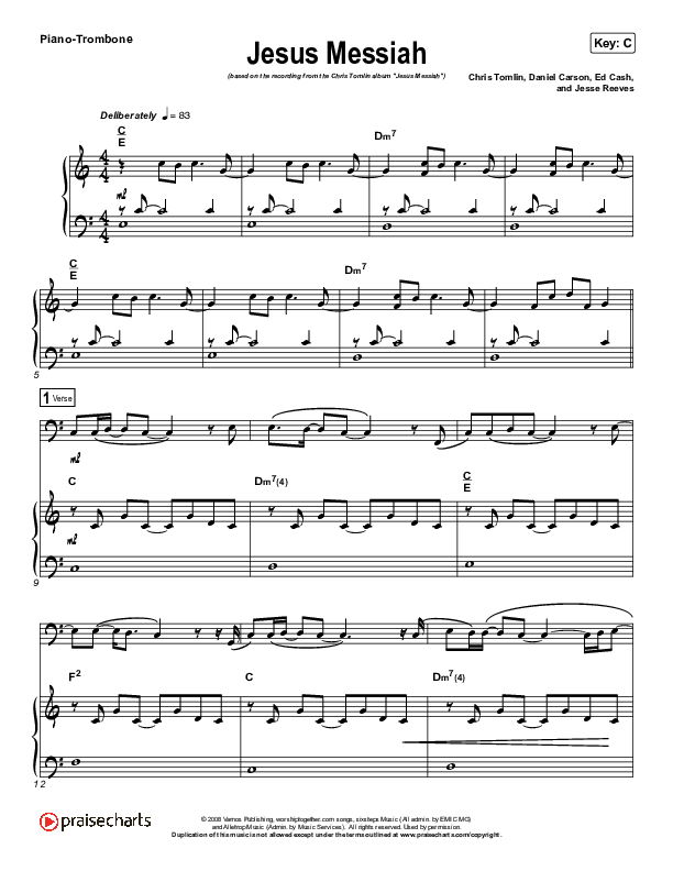 Jesus Messiah (Instrument Solo) Piano/Trombone (Chris Tomlin)
