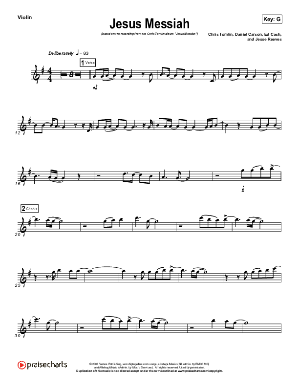 Jesus Messiah (Instrument Solo) Violin Solo (Chris Tomlin)
