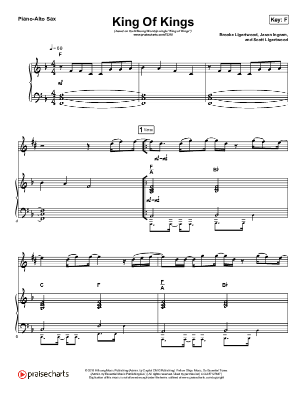 King Of Kings (Instrument Solo) Piano/Alto Sax (Hillsong Worship)