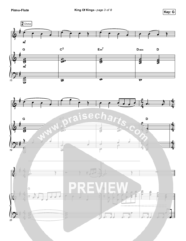 King Of Kings (Instrument Solo) Piano/Flute (Hillsong Worship)