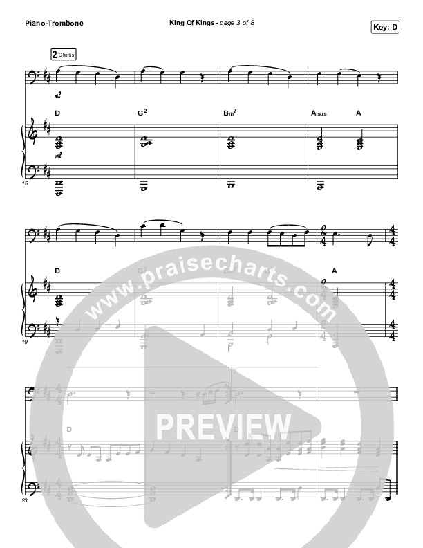 King Of Kings (Instrument Solo) Trombone & Piano (Hillsong Worship)