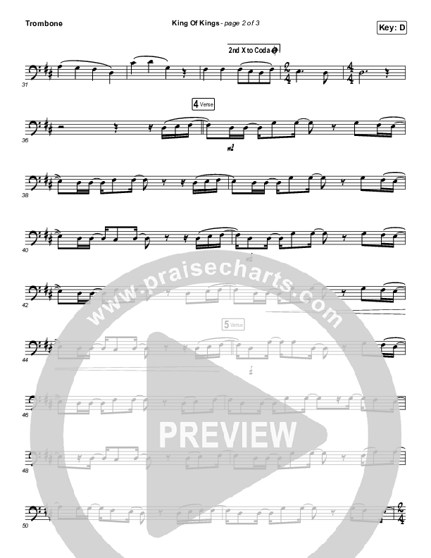 King Of Kings (Instrument Solo) Trombone Solo (Hillsong Worship)