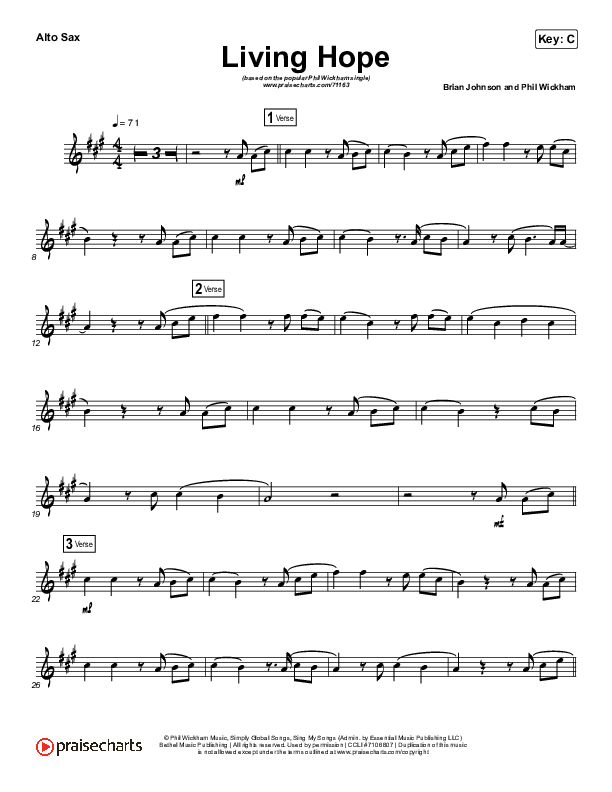 Living Hope (Instrument Solo) Alto Sax Solo (Phil Wickham)