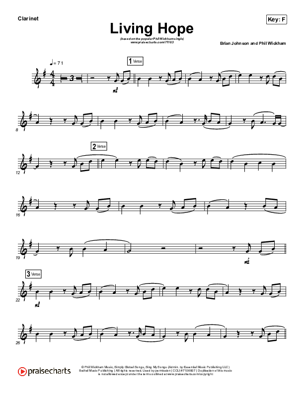Living Hope (Instrument Solo) Clarinet Solo (Phil Wickham)