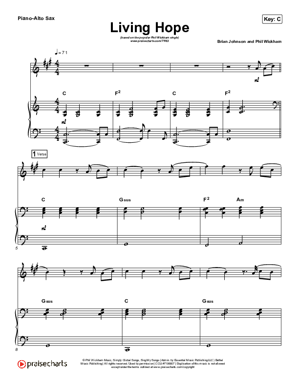 Living Hope (Instrument Solo) Alto Sax & Piano (Phil Wickham)