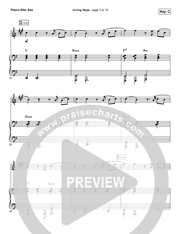 Living Hope (Instrument Solo) Alto Sax & Piano (Phil Wickham)