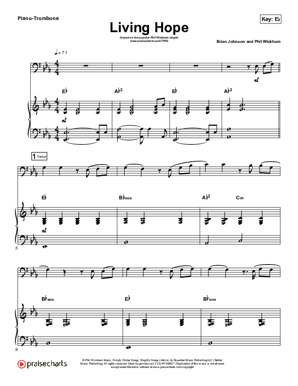 Living Hope (Instrument Solo) Piano/Trombone (Phil Wickham)
