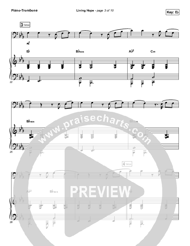 Living Hope (Instrument Solo) Piano/Trombone (Phil Wickham)